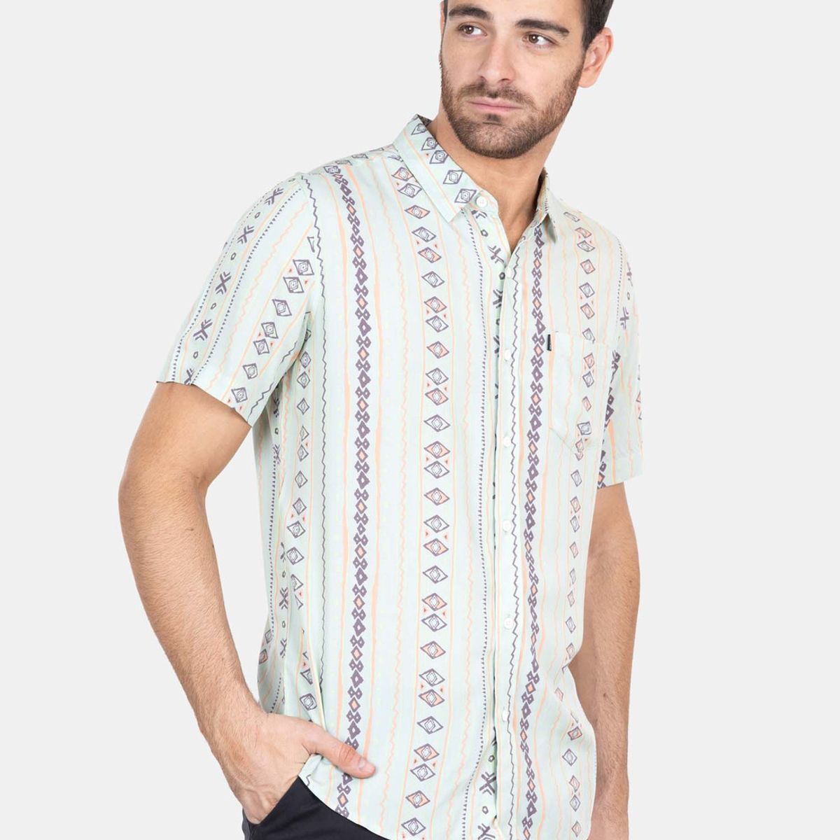 RIP CURL - Camisa M/C Voodoo Stripe Ss Multicolor  Hombre Rip Curl
