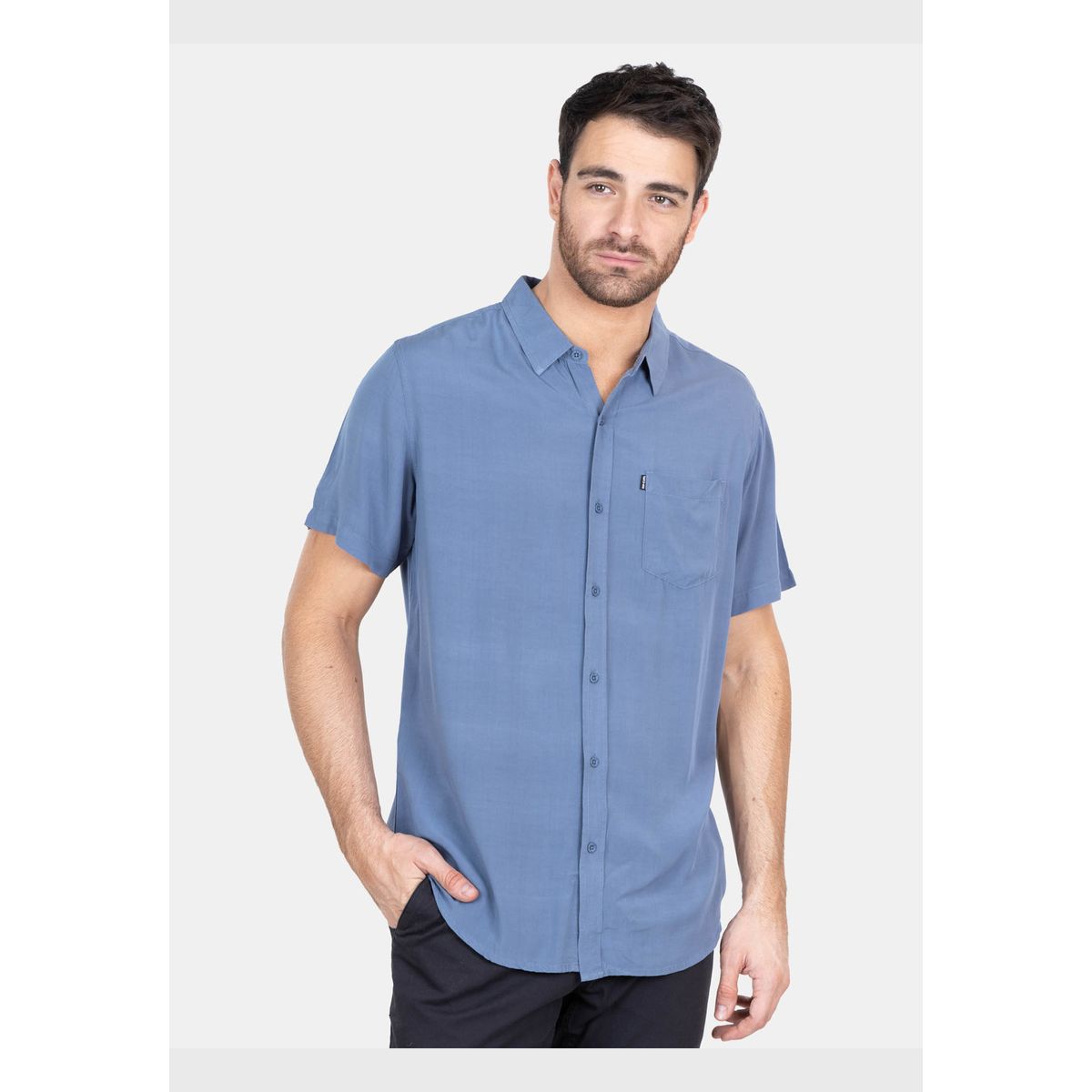 RIP CURL - Camisa M/C Signature Line Azul Hombre Rip Curl