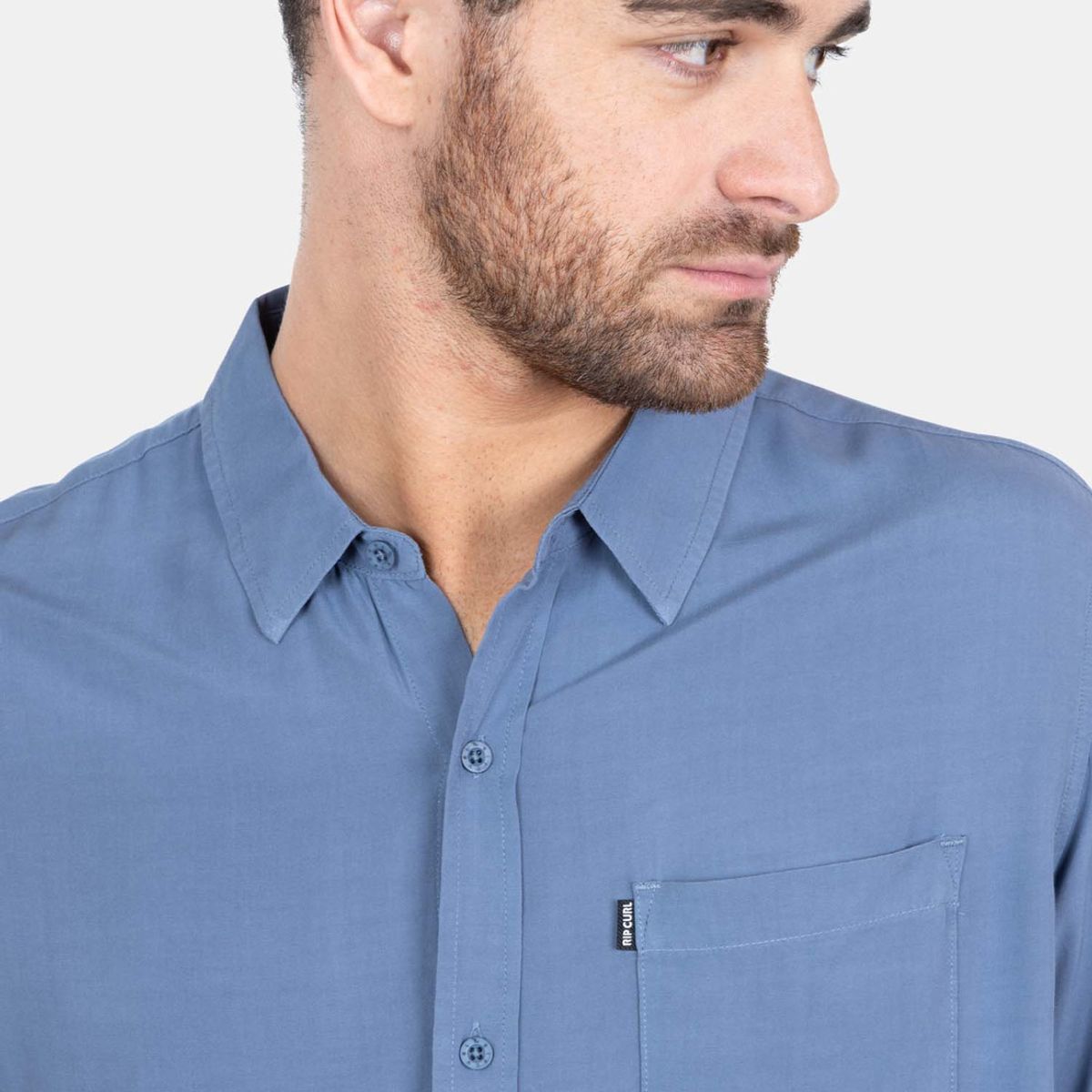 RIP CURL - Camisa M/C Signature Line Azul Hombre Rip Curl