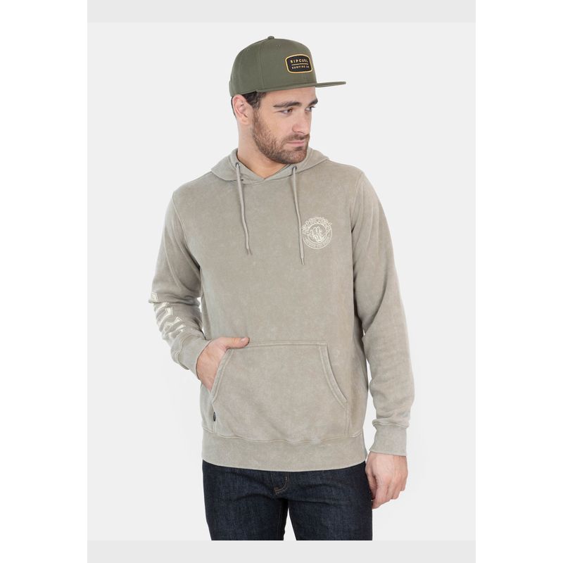 RIP CURL - Poleron Canguro Shred Tely Verde Hombre Rip Curl