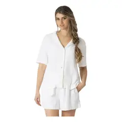 KIVUL - Camisa Lino Mujer Blanco