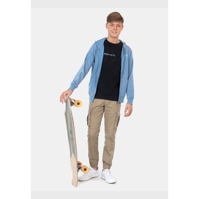RIP CURL - Poleron Fullzipper Old Wave Azul Infantil Rip Curl