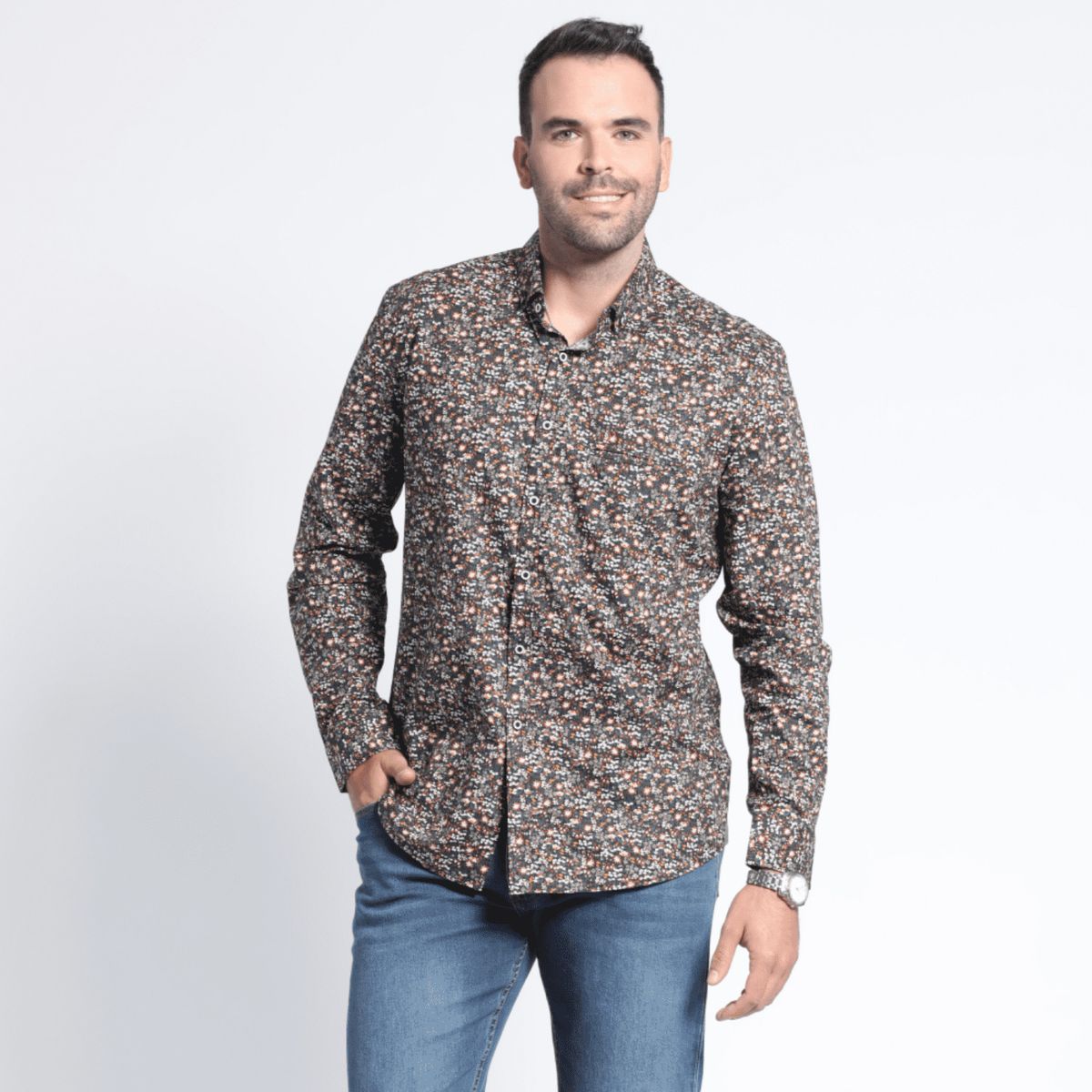 POTROS - Camisa Estampada Verde POTROS