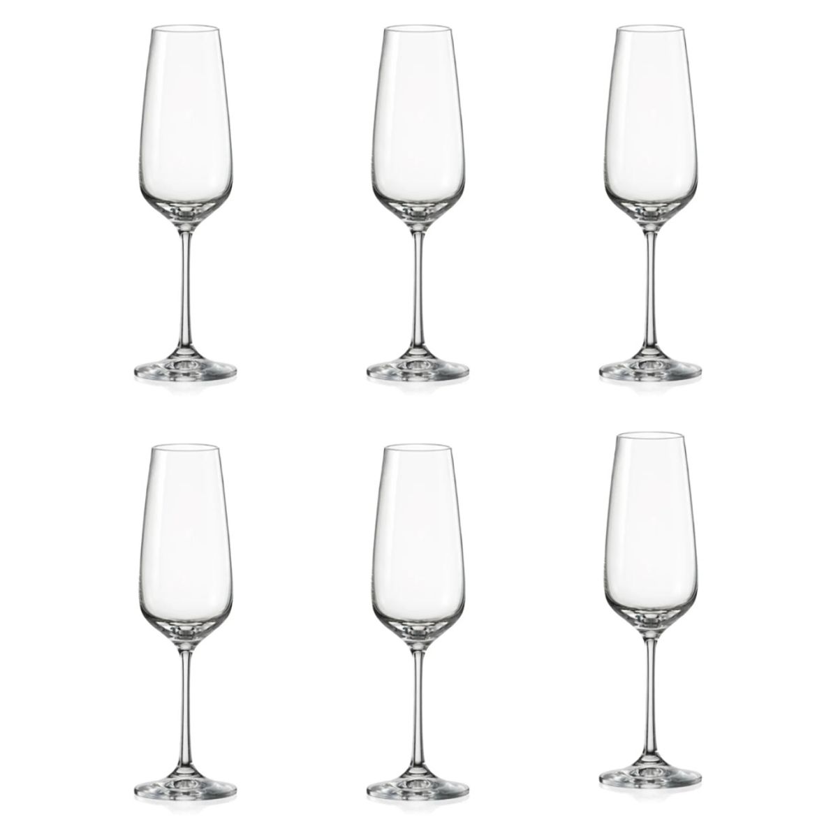BOHEMIA CRYSTAL - BOHEMIA SET 6 COPAS CHAMPAGNE GISELLE 190 ML
