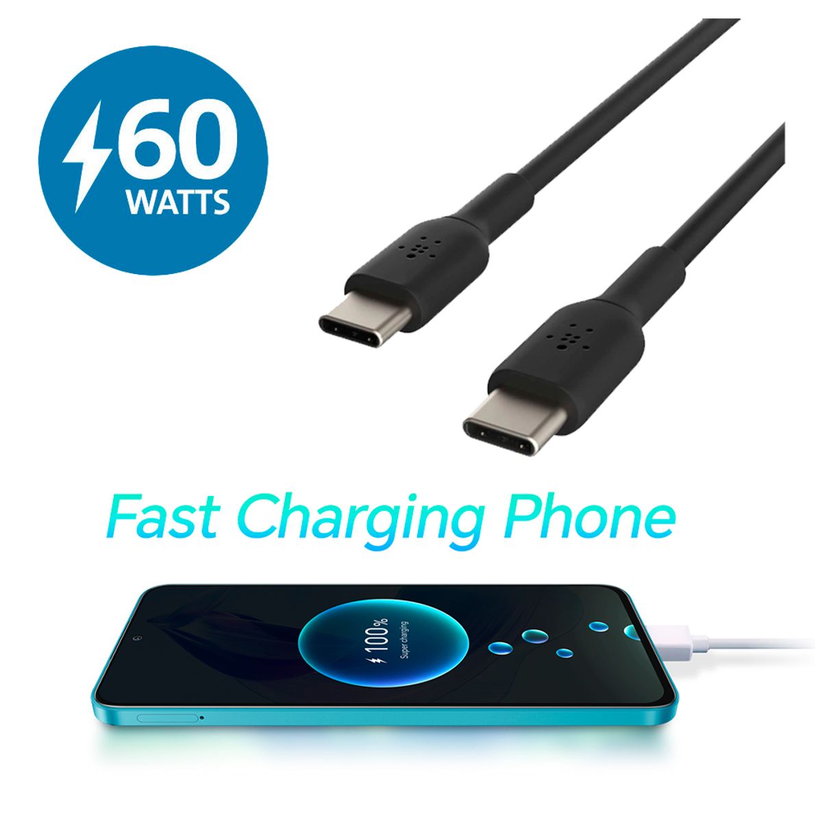 AVID - Cable Tipo C A Tipo C 60w Carga Super Rápida 1 Metro