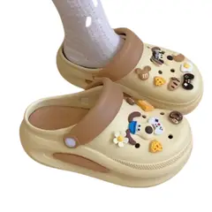 GENERICO - Chalas Crocs Goma Eva Para Mujer Altas con adornos surtidos