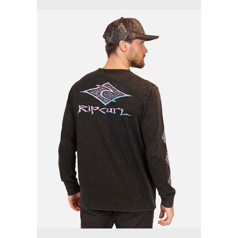 RIP CURL - Polera M/L Ripcurl Sqare Acid Ls Tee Negro Hombre Rip Curl
