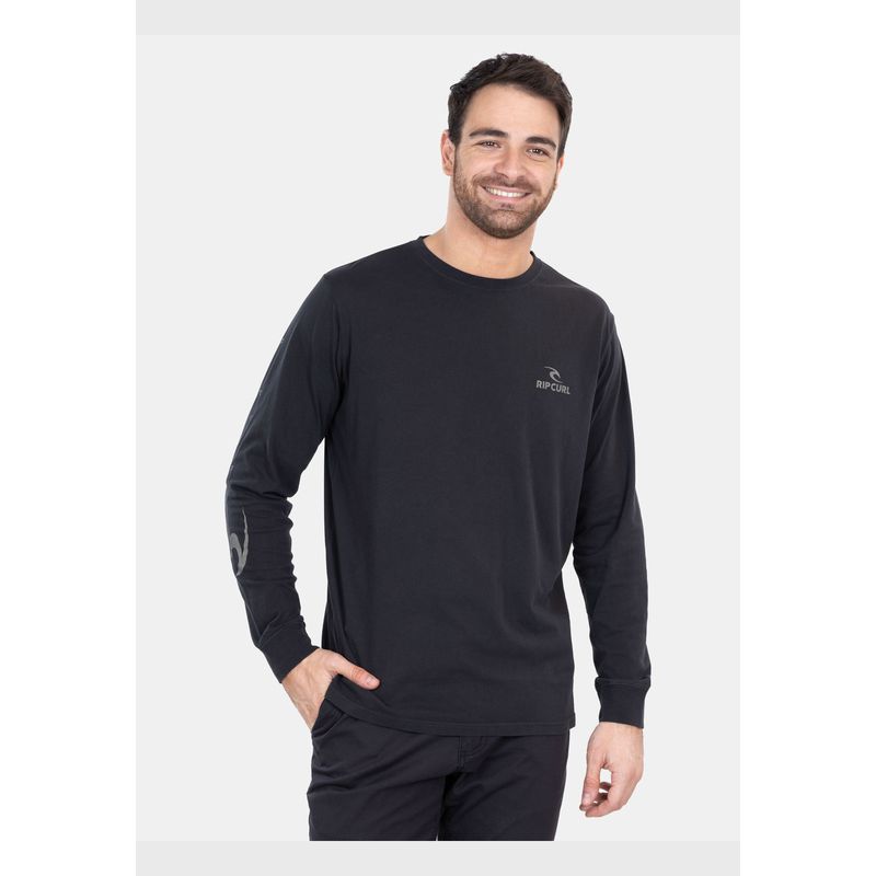 RIP CURL - Polera M/L Rip Curl Classic Ml Tees Negro Hombre Rip Curl