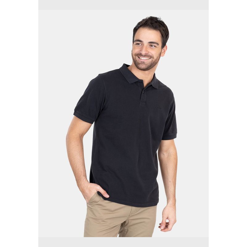 RIP CURL - Polera M/C  Faded Polo Pique Negro Hombre Rip Curl