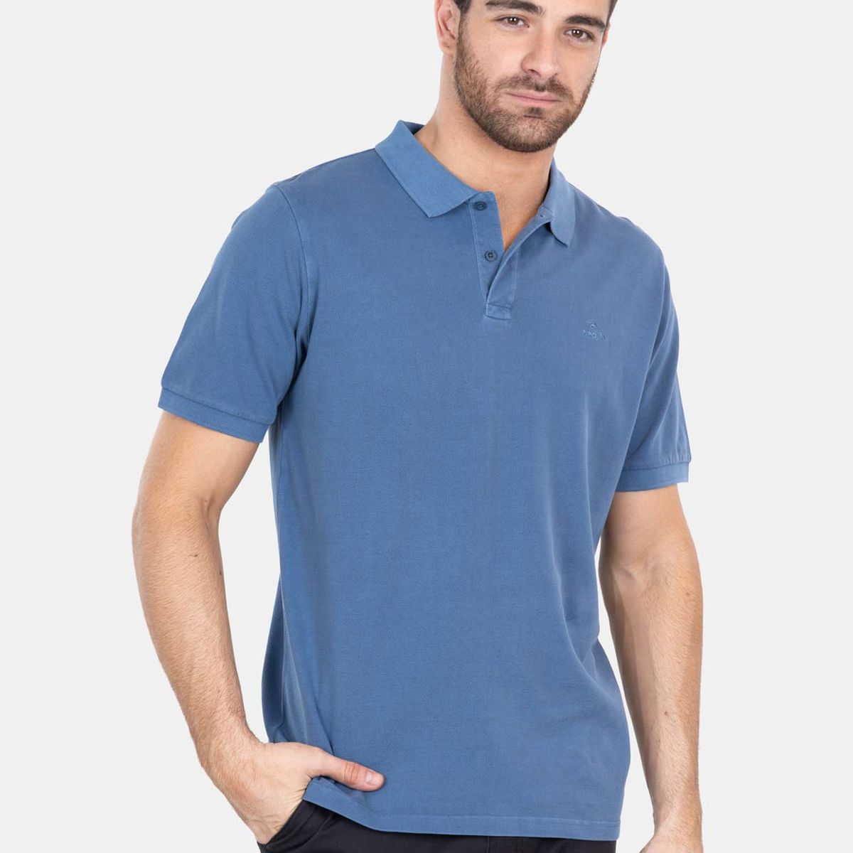 RIP CURL - Polera M/C Faded Polo Pique Azul Hombre Rip Curl