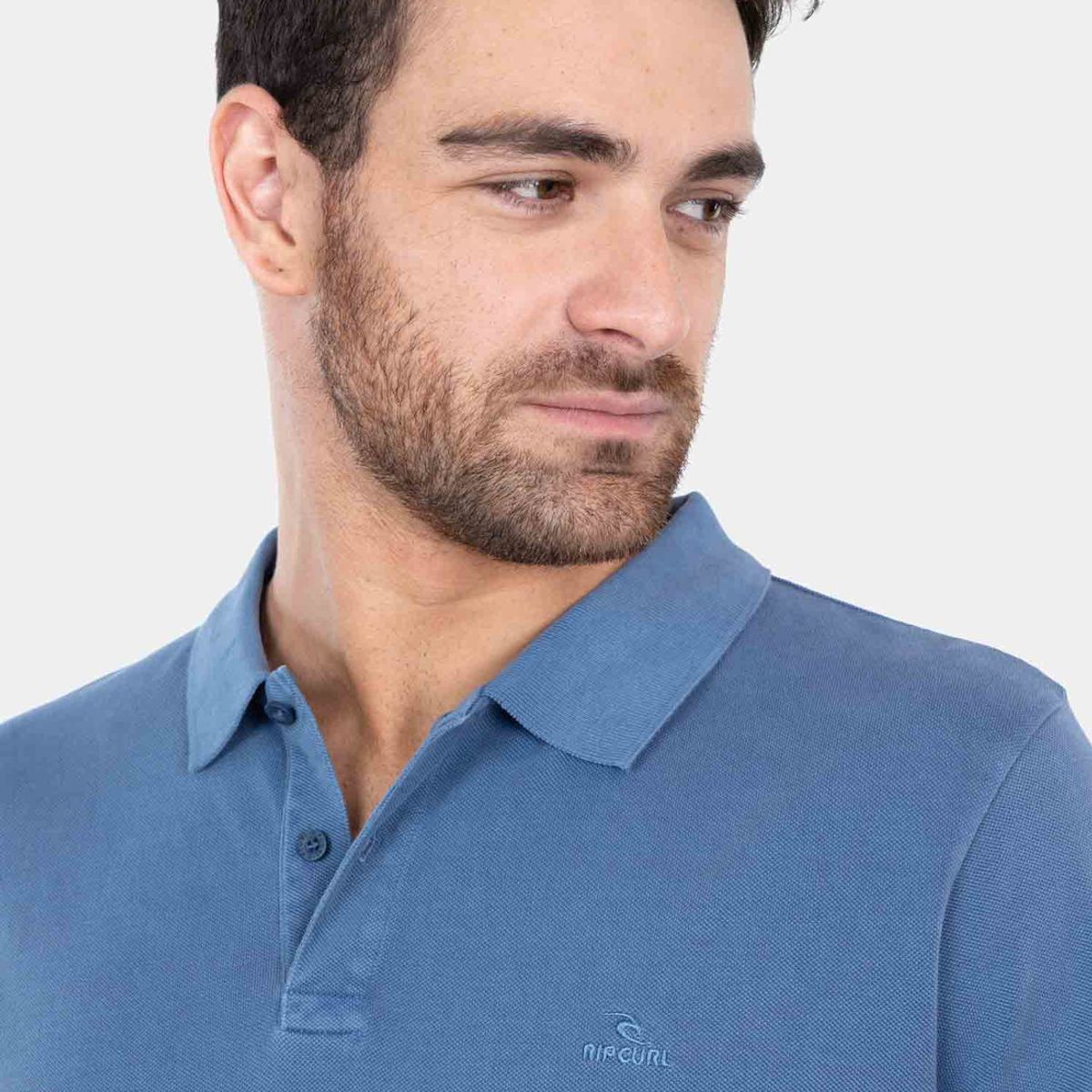 RIP CURL - Polera M/C Faded Polo Pique Azul Hombre Rip Curl