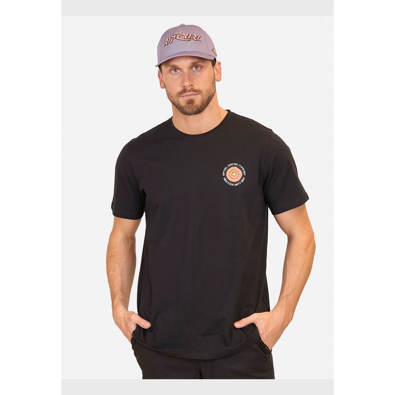 RIP CURL - Polera M/C  Stained Glass Wave Tee Negro Hombre Rip Curl