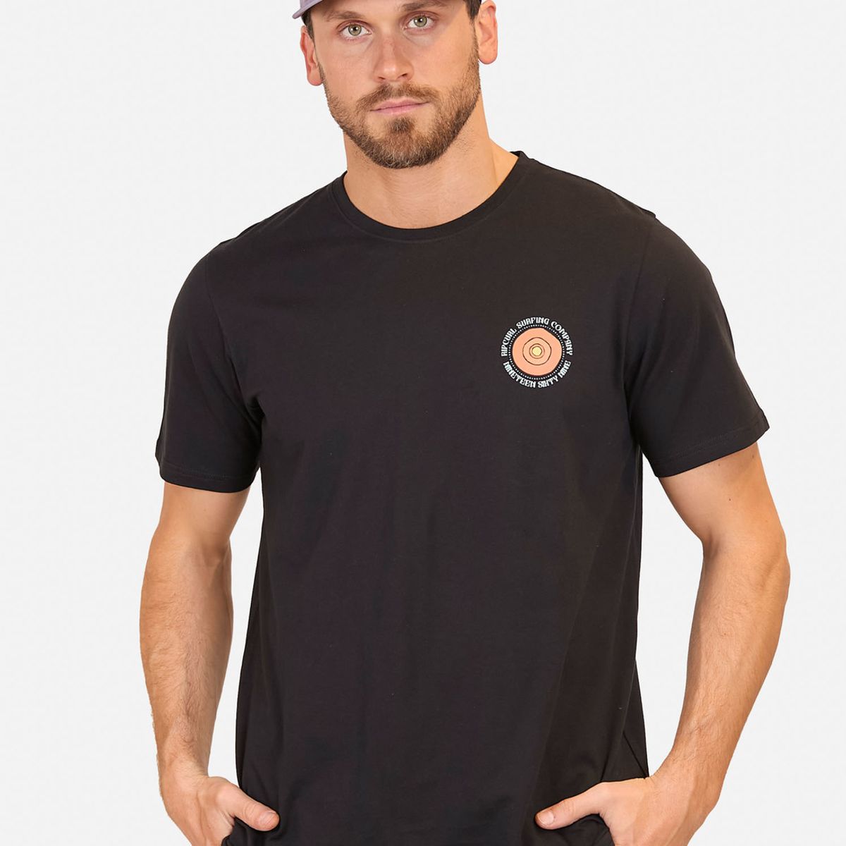 RIP CURL - Polera M/C  Stained Glass Wave Tee Negro Hombre Rip Curl