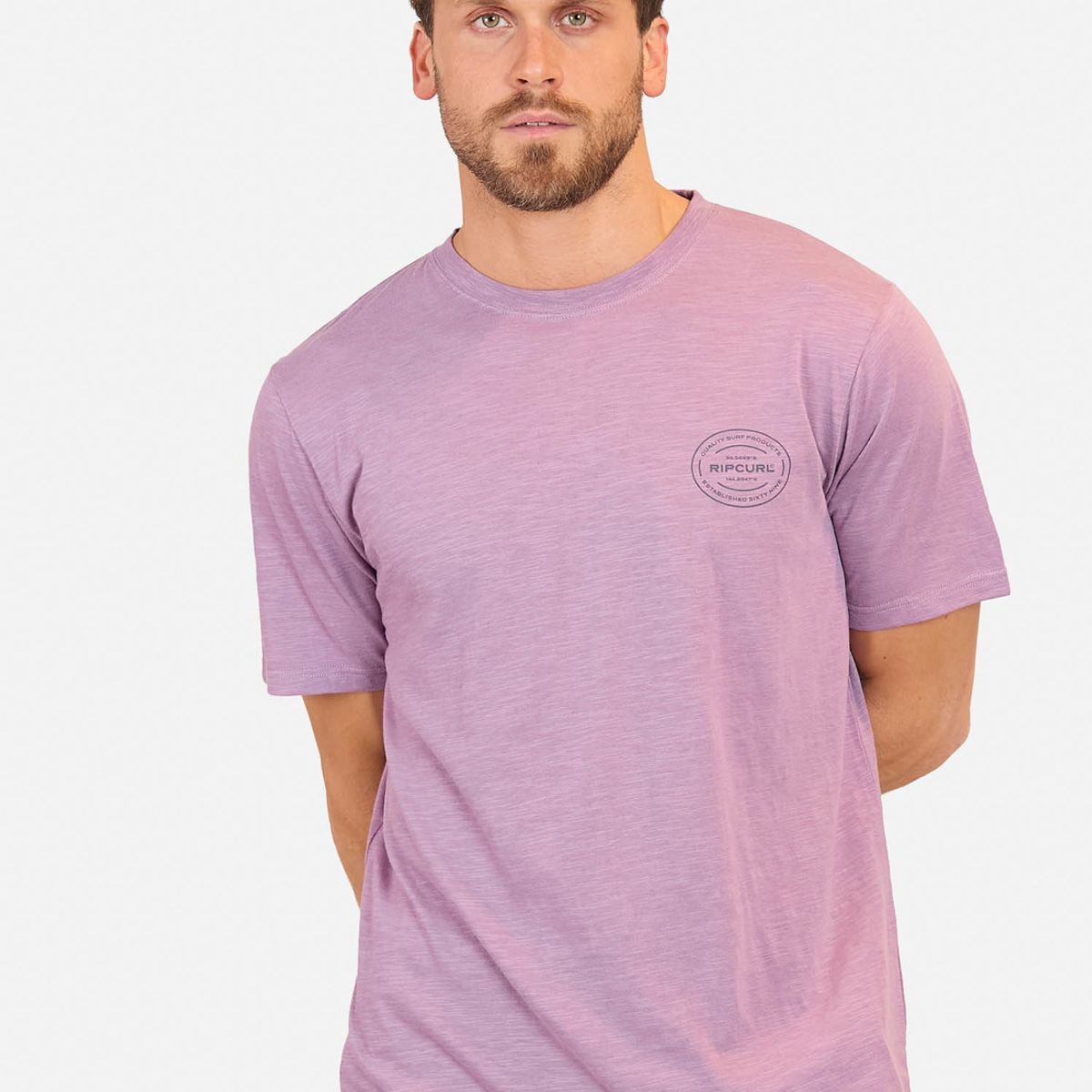 RIP CURL - Polera M/C  Mare Logo Morado Hombre Rip Curl