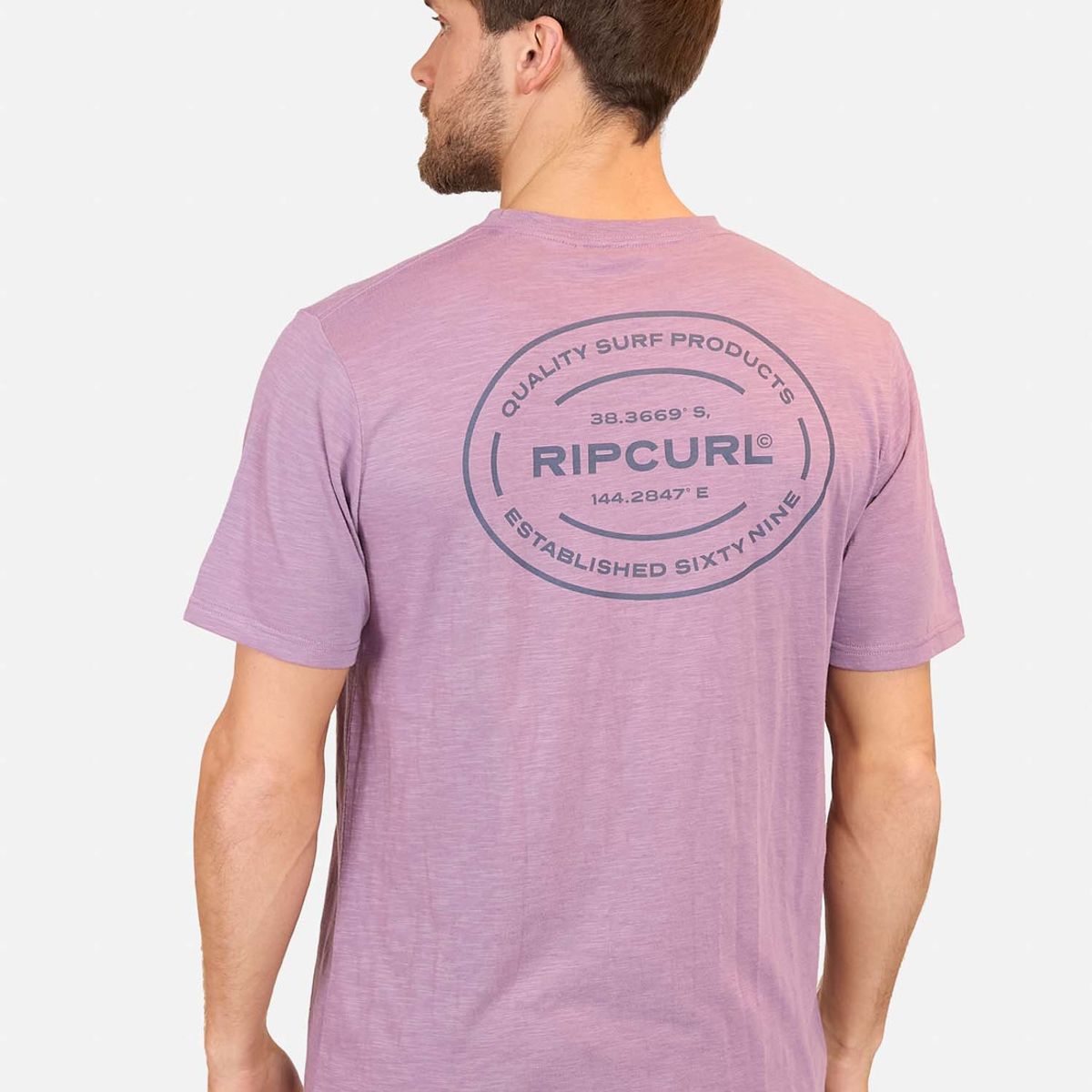 RIP CURL - Polera M/C  Mare Logo Morado Hombre Rip Curl