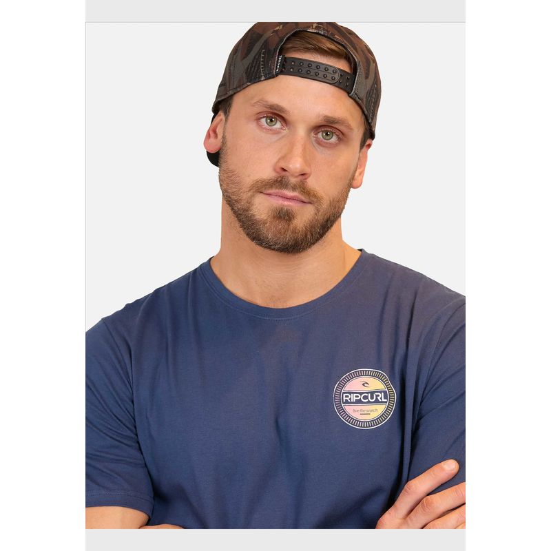 RIP CURL - Polera M/C Lts Clock  Tee Azul Hombre Rip Curl