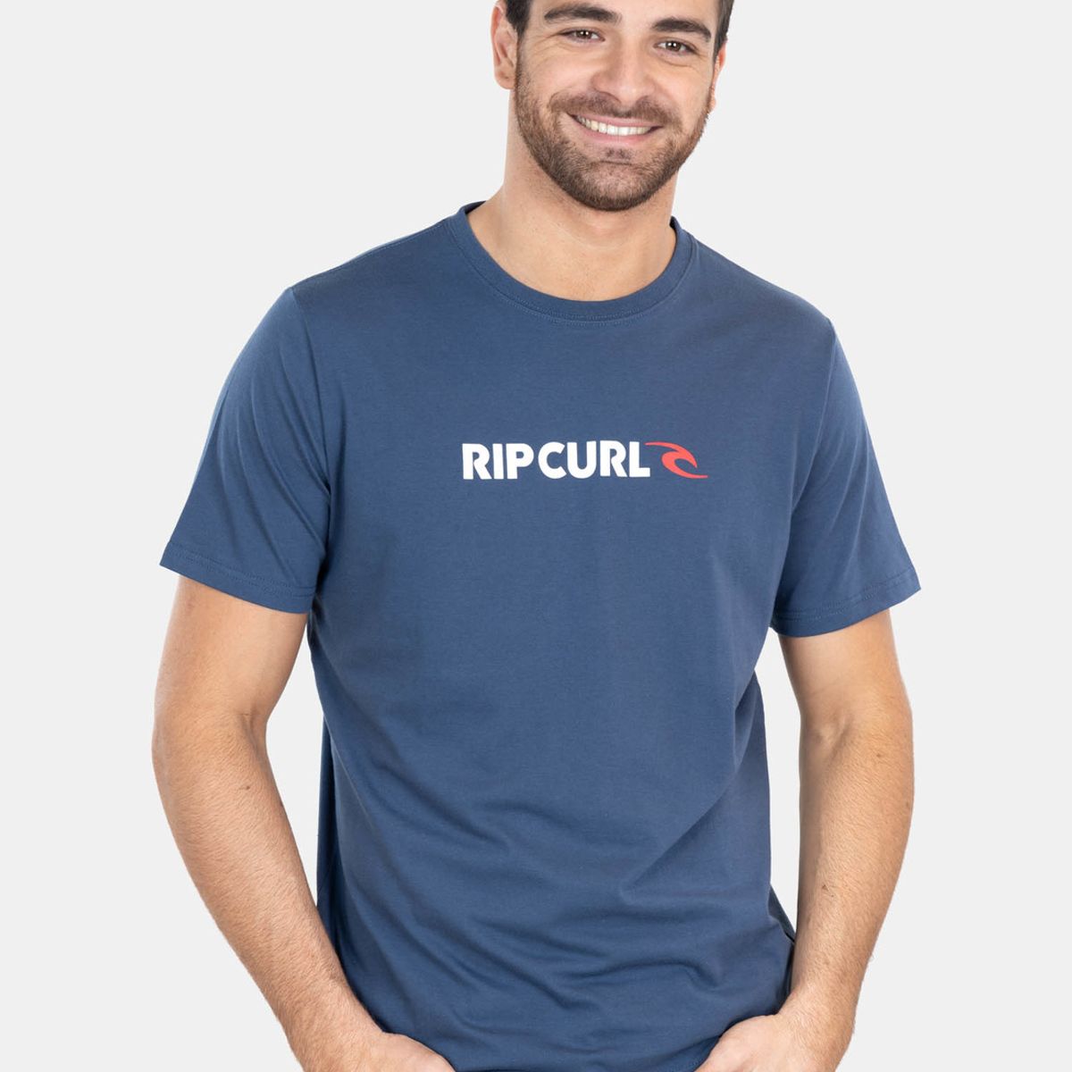 RIP CURL - Polera M/C Hana Original Rc Logo Tee Azul Hombre Rip Curl