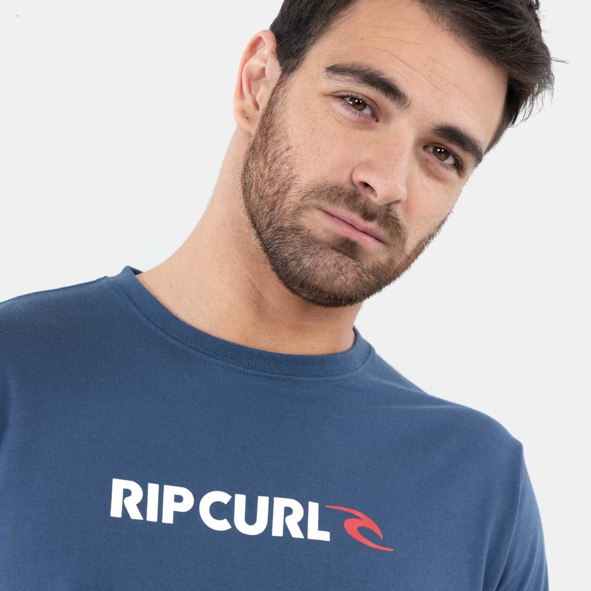 RIP CURL - Polera M/C Hana Original Rc Logo Tee Azul Hombre Rip Curl