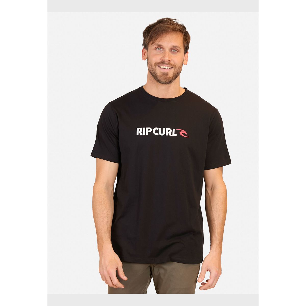 RIP CURL - Polera M/C Hana Original Rc Logo Tee Negro Hombre Rip Curl