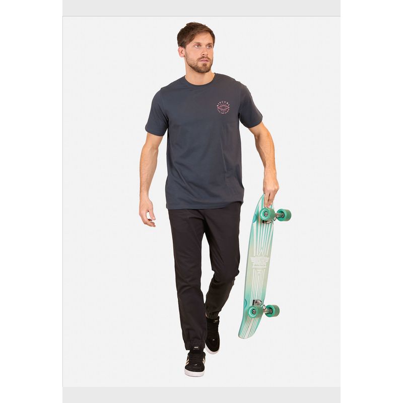 RIP CURL - Polera M/C Born At Bells Tee Azul Hombre Rip Curl