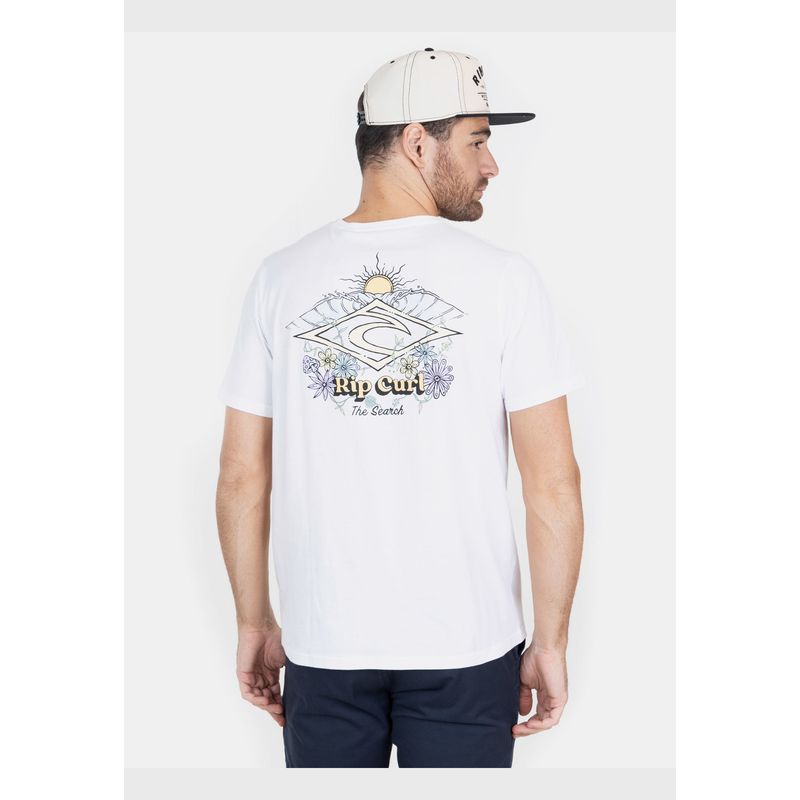 RIP CURL - Polera M/C The Search Wave Tee Blanco Hombre Rip Curl