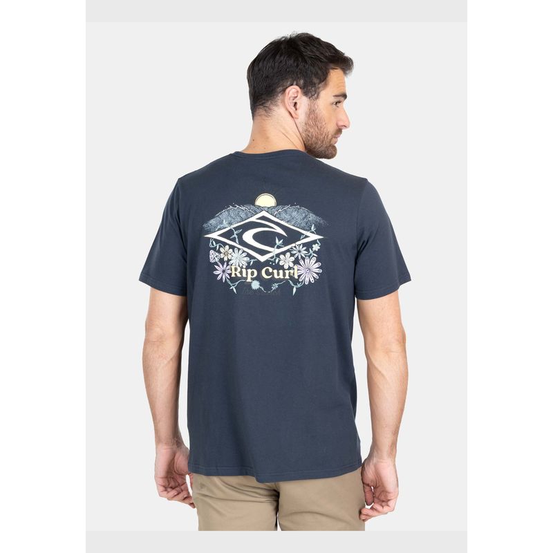 RIP CURL - Polera M/C  The Search Wave Tee Azul Hombre Rip Curl