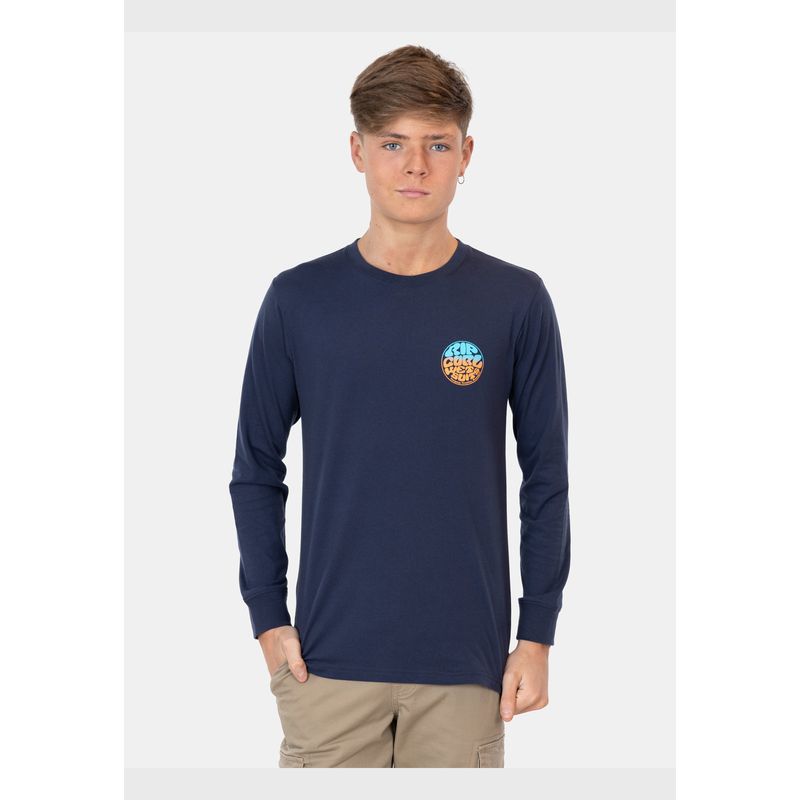 RIP CURL - Polera ML Costa Solar Azul Infantil Rip Curl