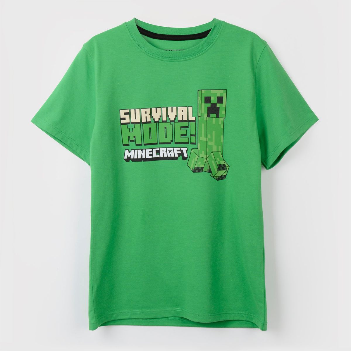 MINECRAFT - Polera Manga Corta Niño Creeper Verde Minecraft