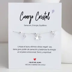 GENERICO - Pulsera de plata 925 con piedra natural Cuarzo Cristal