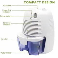 GENERICO - Deshumidificador Aire Eléctrico 500ml Elimina Humedad