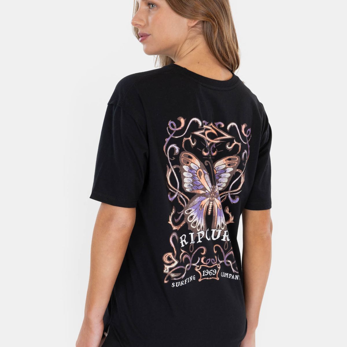 RIP CURL - Polera MC Surfing Company Negro Mujer Rip Curl