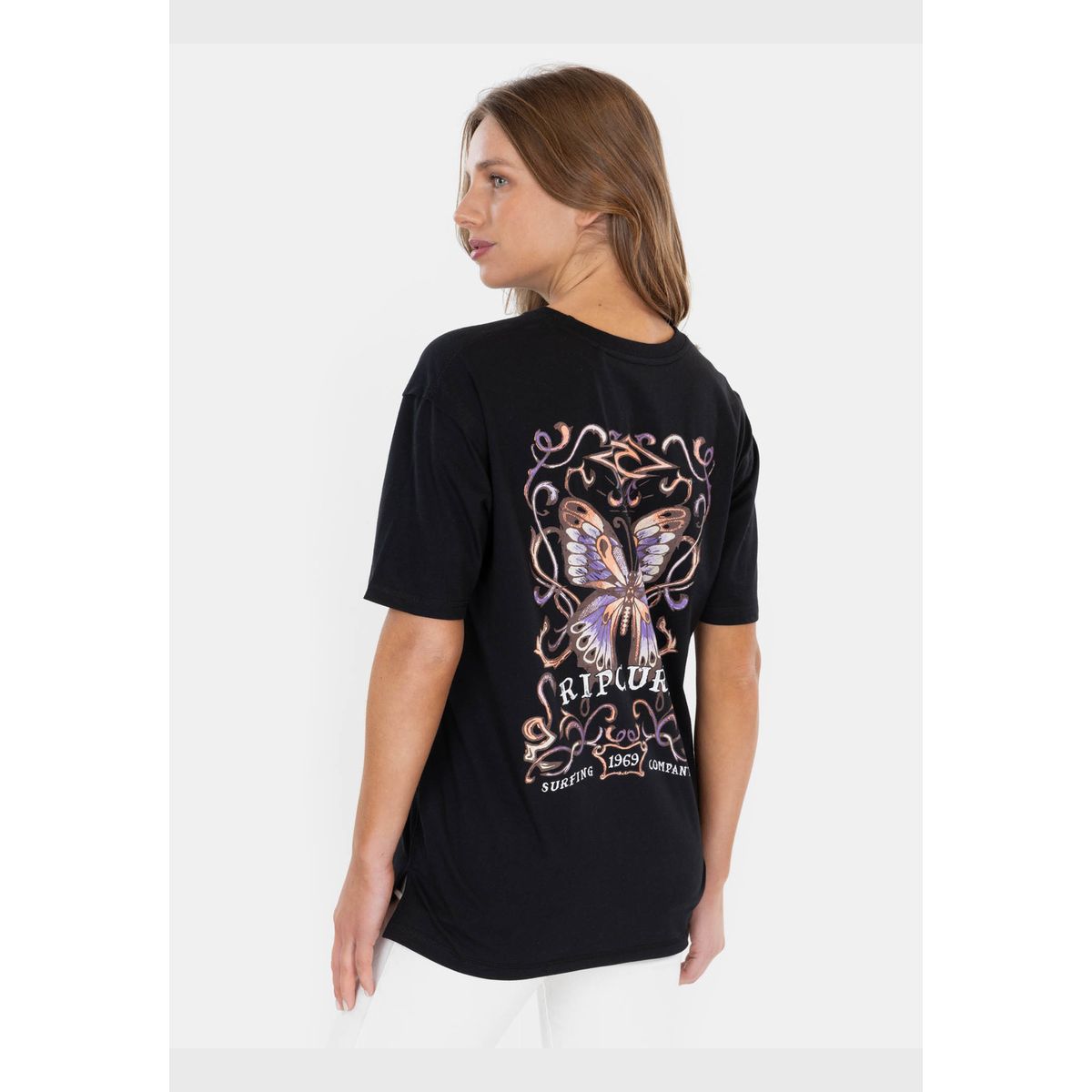 RIP CURL - Polera MC Surfing Company Negro Mujer Rip Curl