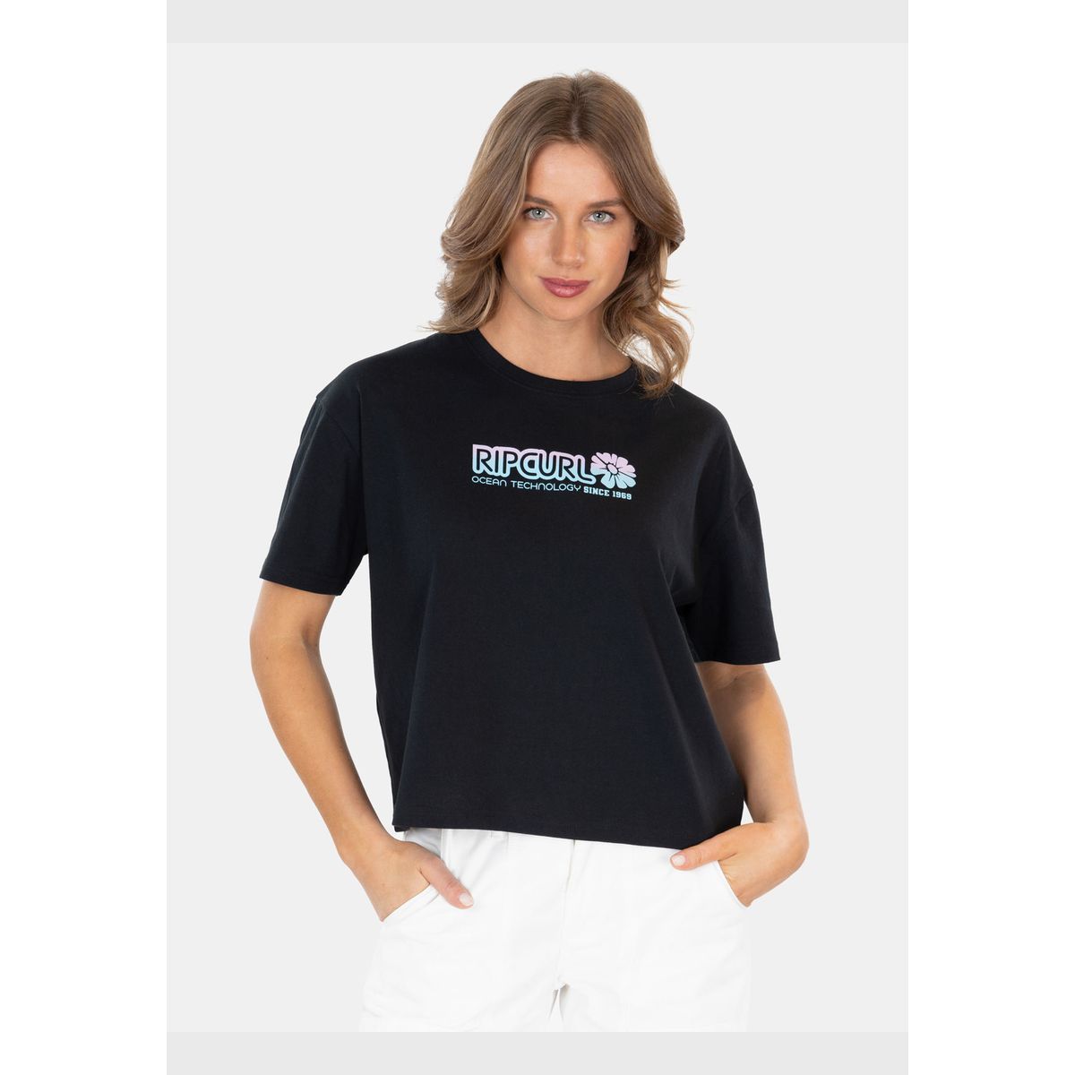 RIP CURL - Polera MC Ocean Technology Negro Mujer Rip Curl