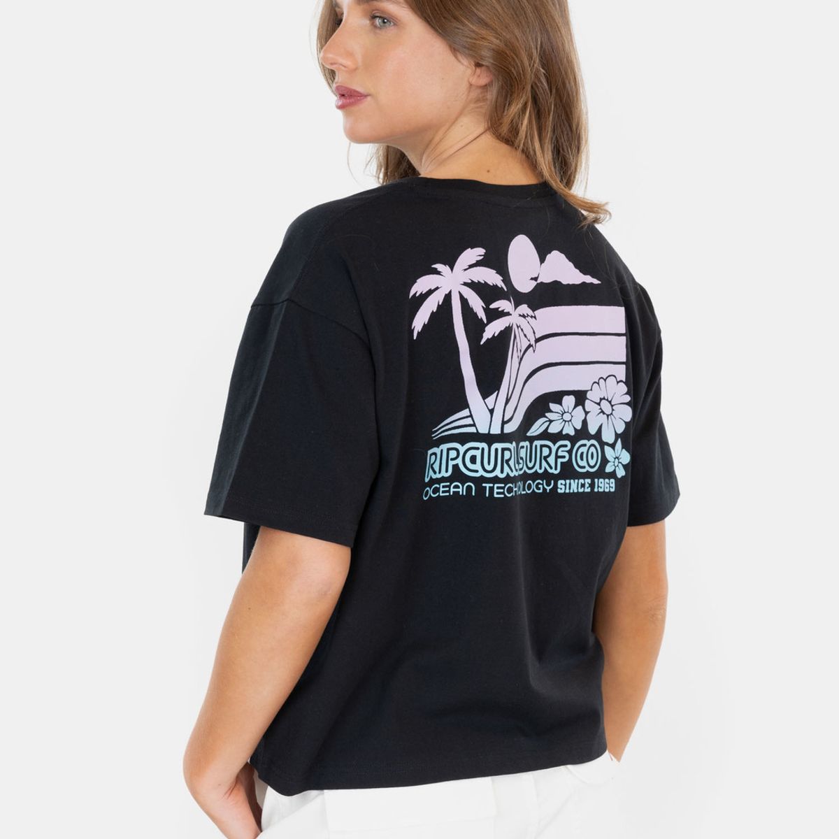 RIP CURL - Polera MC Ocean Technology Negro Mujer Rip Curl