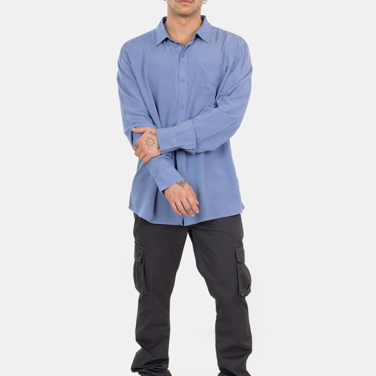 MAUI AND SONS - Camisa ML Sunset Shore Azul Hombre Maui And Sons