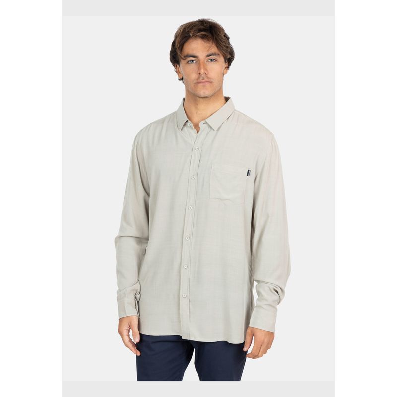 MAUI AND SONS - Camisa ML Sunset Shore Khaki Hombre Maui And Sons