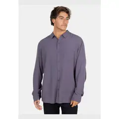 MAUI AND SONS - Camisa ML Sunset Shore Gris Hombre