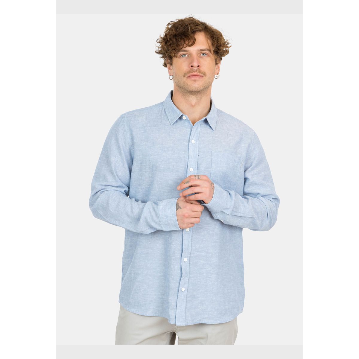 MAUI AND SONS - Camisa ML Aloha Azul Hombre Maui And Sons