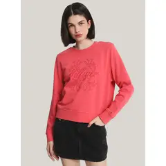 TOMMY HILFIGER - Polerón Con Logo Regular Fit Rosado