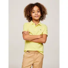 TOMMY HILFIGER - Polo Logo Flag Essential Amarillo