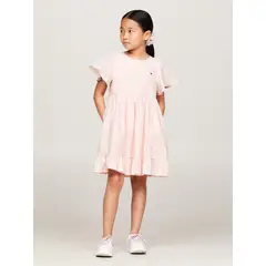 TOMMY HILFIGER - Vestido A De Cuadros Vichy Rosado