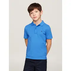 TOMMY HILFIGER - Polo Logo Flag Essential Celeste