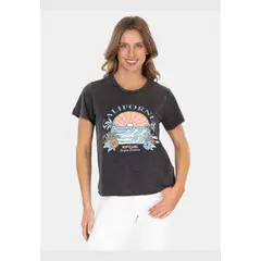 RIP CURL - Polera MC California Ride Negro Mujer