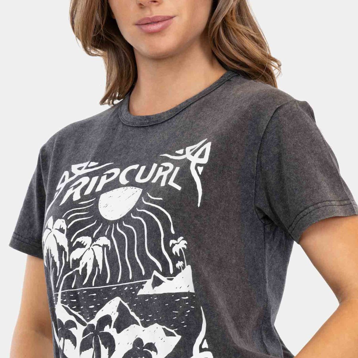 RIP CURL - Polera MC Beachy Day Negro  Mujer Rip Curl