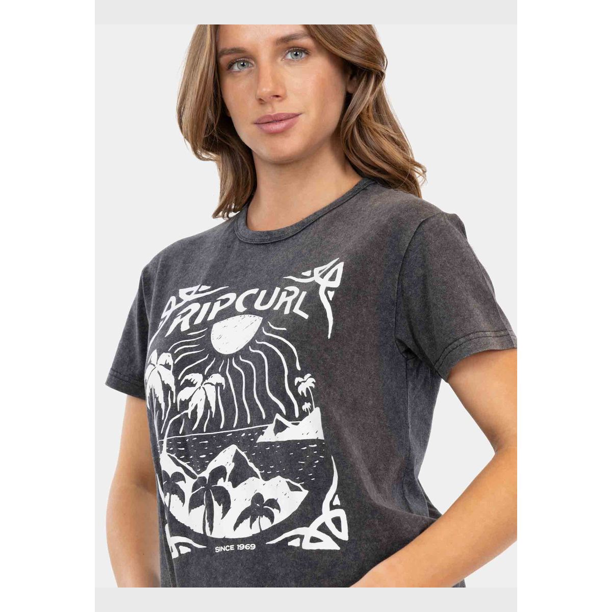 RIP CURL - Polera MC Beachy Day Negro  Mujer Rip Curl