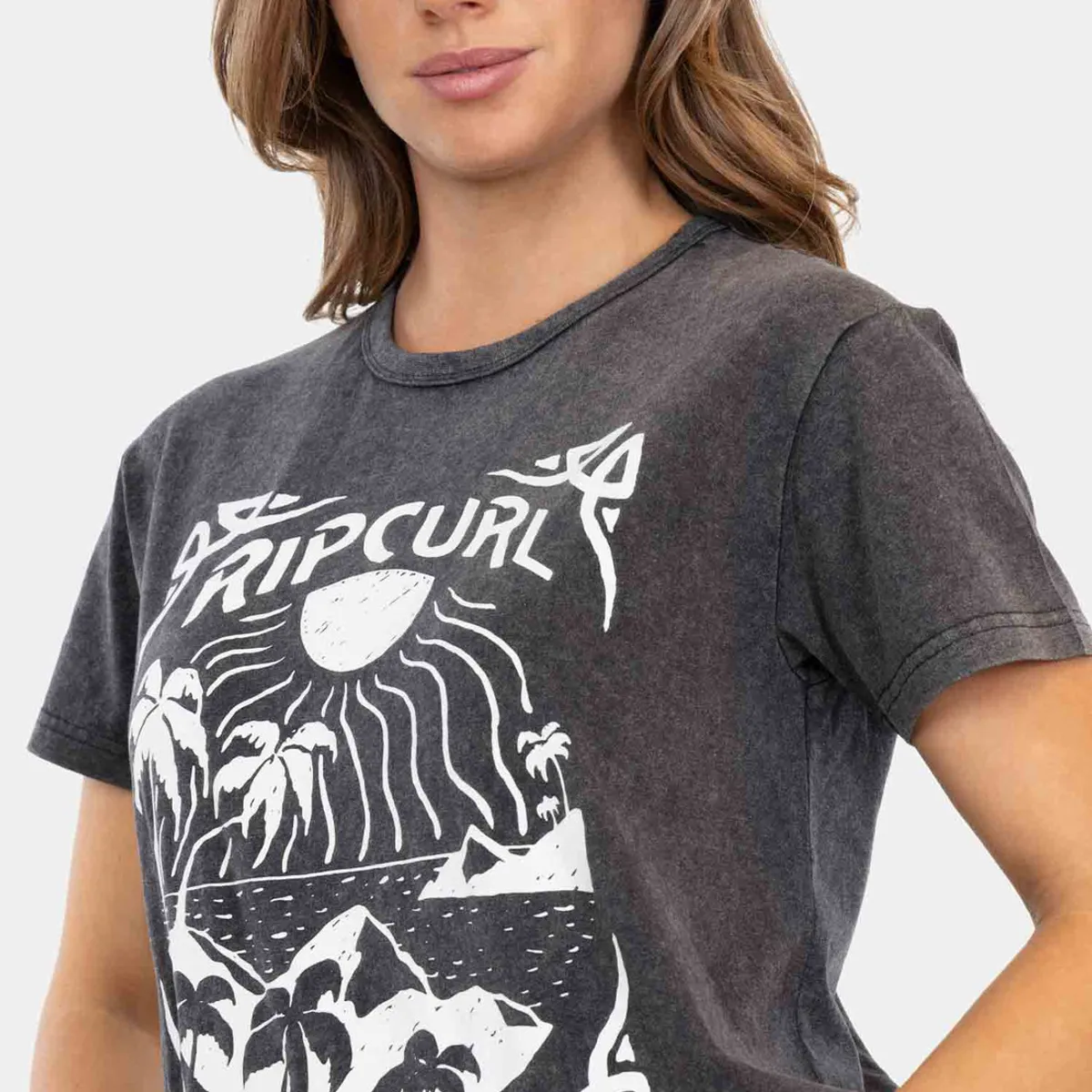 RIP CURL - Polera MC Beachy Day Negro  Mujer Rip Curl