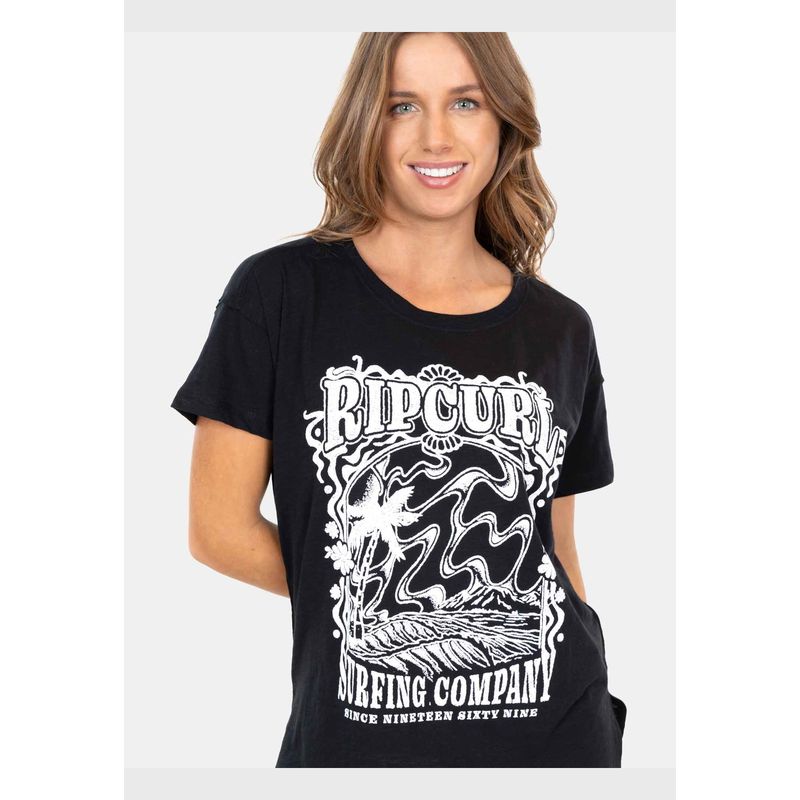 RIP CURL - Polera MC Sunshine Glow Negro Mujer Rip Curl