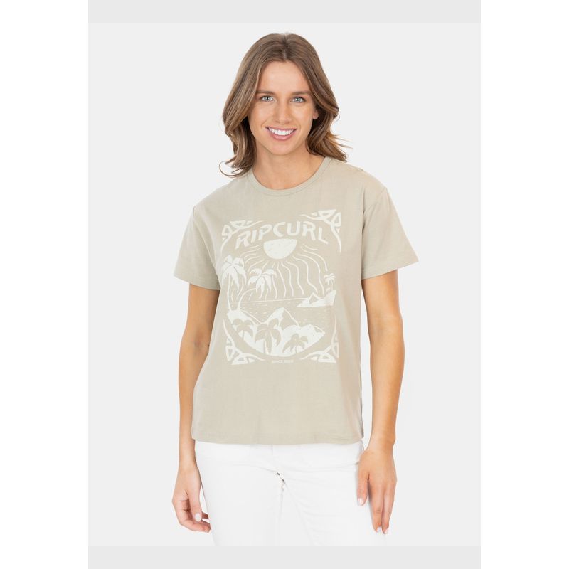RIP CURL - Polera MC Beachy Day Verde Mujer Rip Curl