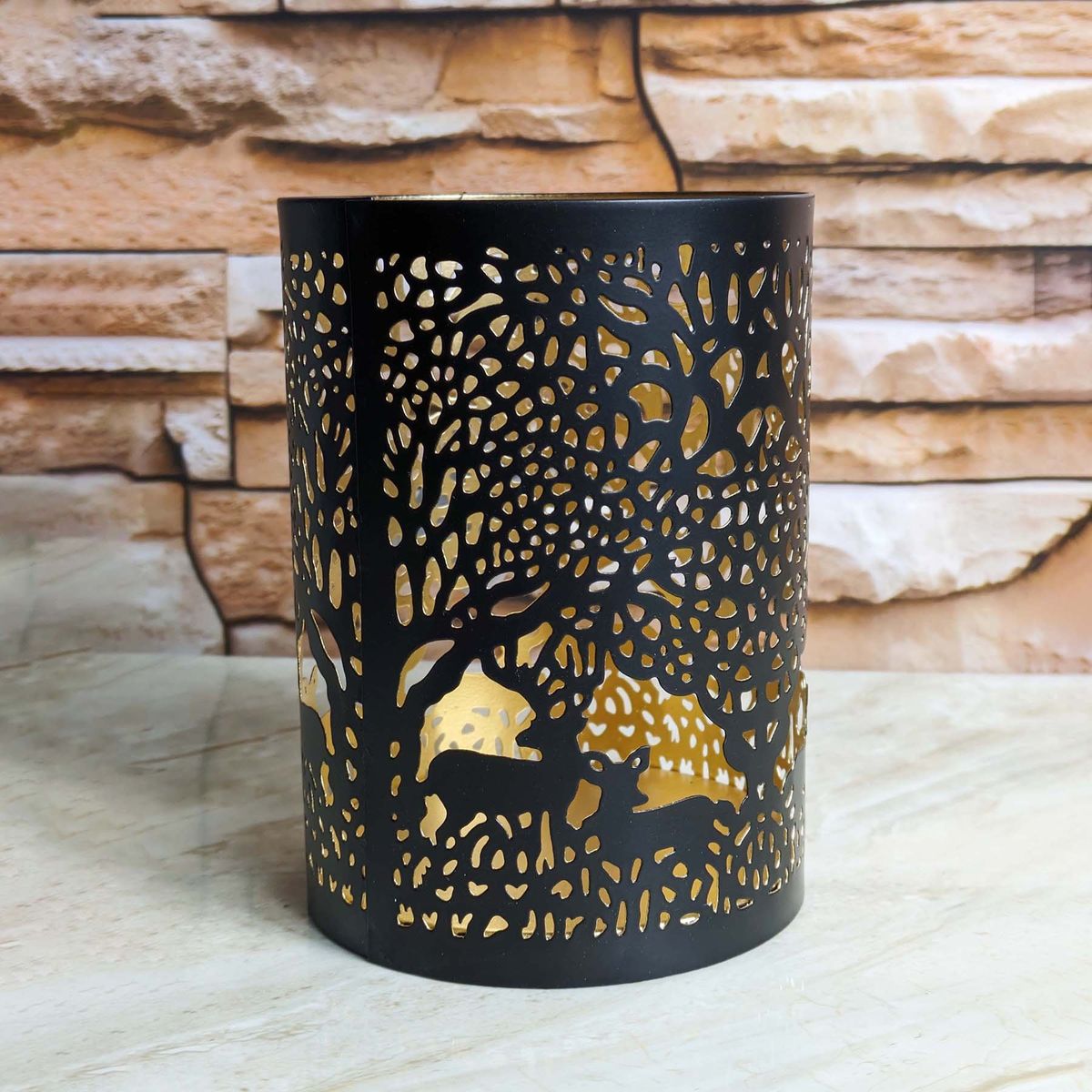 GENERICO - Porta Vela De Ciervo Metal Negro 135cm