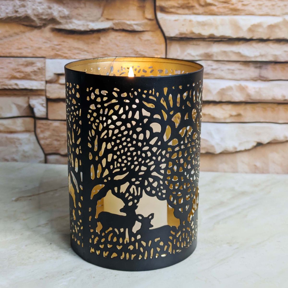 GENERICO - Porta Vela De Ciervo Metal Negro 135cm